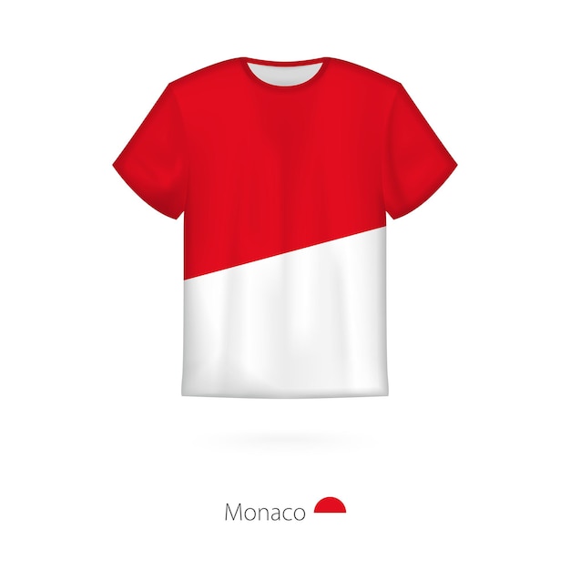 T-shirt design with flag of Monaco. T-shirt vector template.