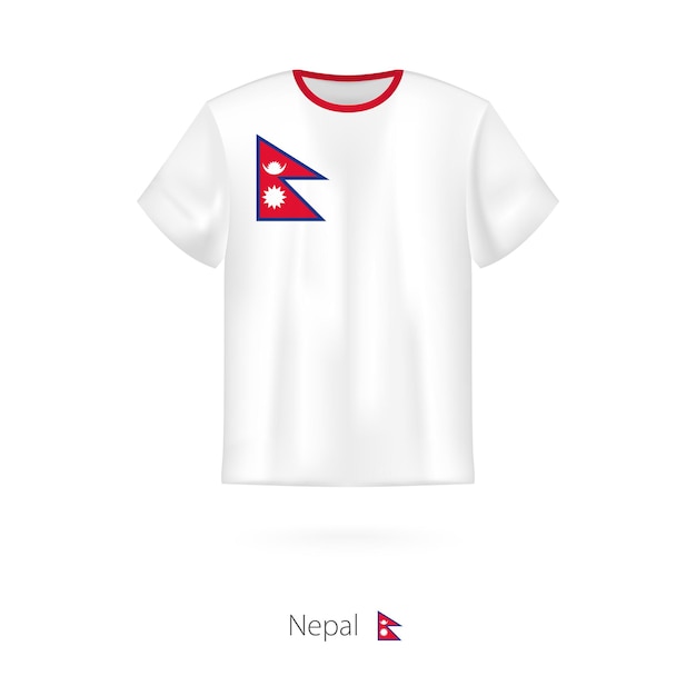 T-shirt design con bandiera del nepal