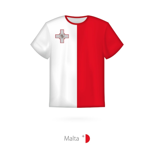 Дизайн футболки с флагом мальты. векторный шаблон футболки.