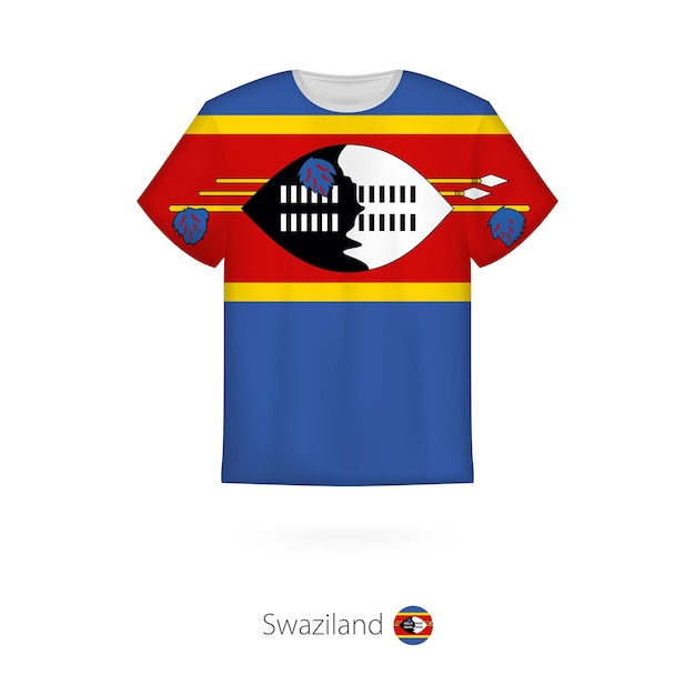 T-shirt design with flag of Swaziland. T-shirt vector template.