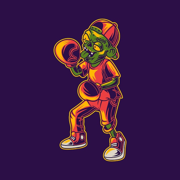 T shirt design Zombies are ready to hit boxing illustration