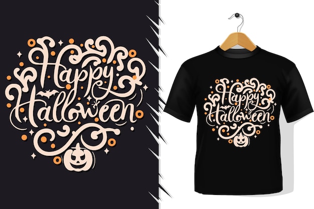 t-shirt en kleding trendy Halloween citeert kleurrijk typografieontwerp