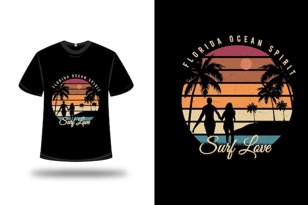 Футболка florida ocean spirit surf love on оранжевый и зеленый