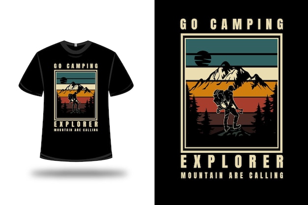 T-shirt Go Camp Explorer Mountain Are Call Color Green Yellow And Brown