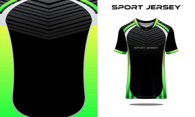 T-shirt green gradation and gray gradation design, sport jersey template.