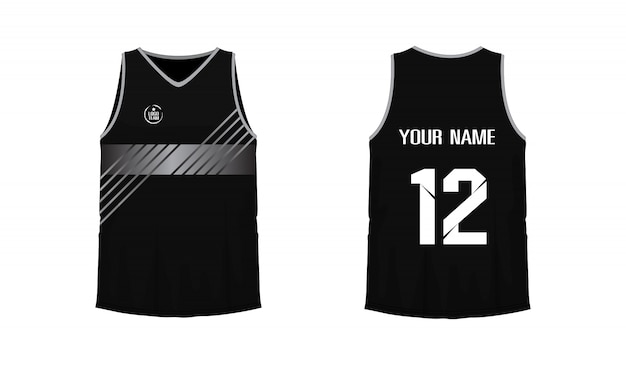 Vector t-shirt grey and black basketball or football template for team club on white background. jersey sport,