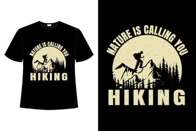 T-shirt hiking nature pine mountain climber vintage