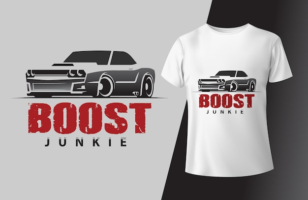 T-shirt logo ontwerp voor een boost autoshow