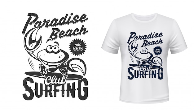 T-shirt marine print, surfclub Paradise Beach