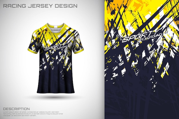 T-shirt met abstract getextureerd sportshirt voor racen, voetbal, gamen, motorcross, fietsen