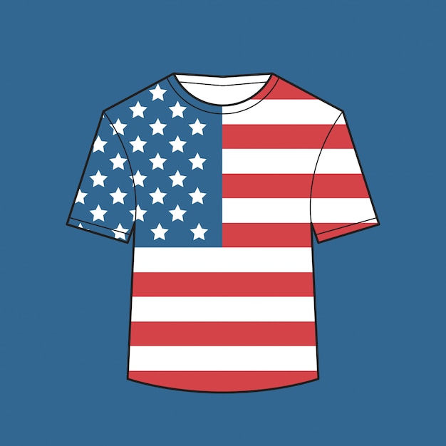 t-shirt met Amerikaanse vlag Amerikaanse onafhankelijkheidsdag shirts viering 4 juli concept illustratie