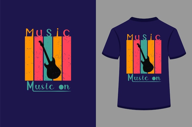T - shirt met de titel 'music on'