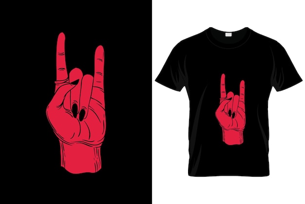 Vettore t-shirt mockup illustratore corna del diavolo segno uomo mano su t-shirt