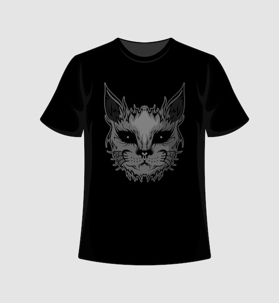 Vector t-shirt mockup kat karakterontwerp