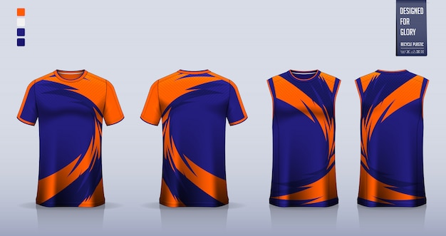 T-shirt mockup, sport shirt template design for soccer jersey