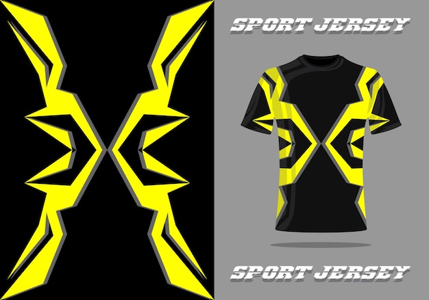 T-shirt mockup sportontwerp voor racen jersey voetbal gaming