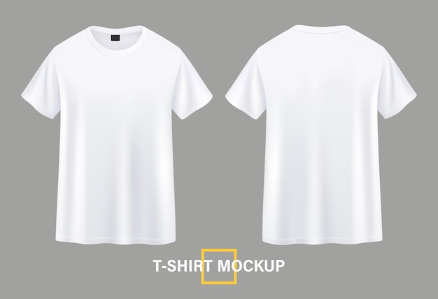 T-shirt mockup voor- en achterkant illustraties