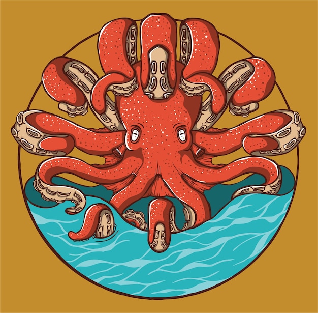 T-shirt ontwerp octopus monster zee