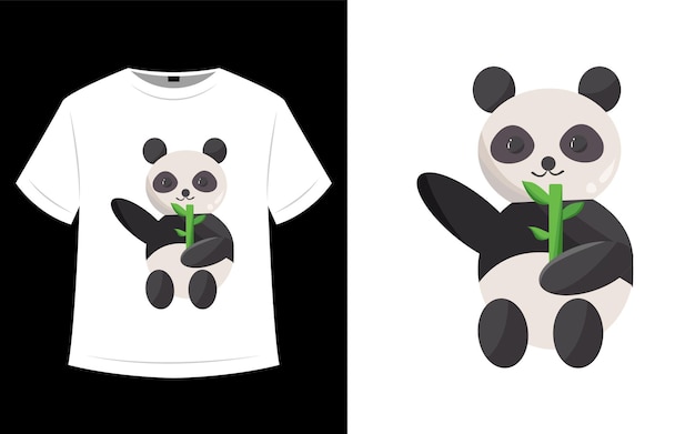 T-shirt ontwerp schattige panda