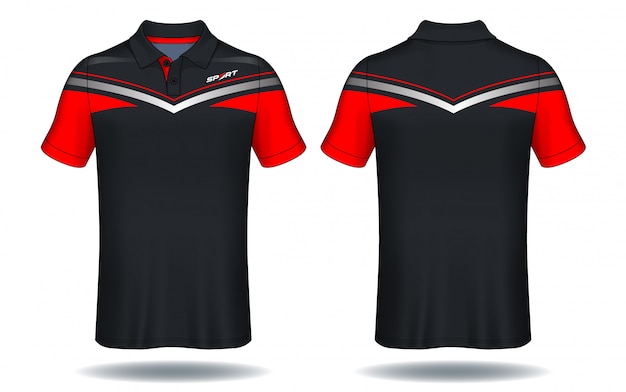 T-shirt polo design, modello jersey sportivo.