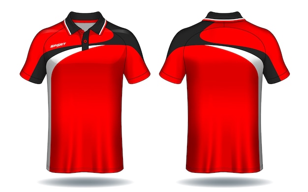 Vettore t-shirt polo design, modello in jersey sportivo.