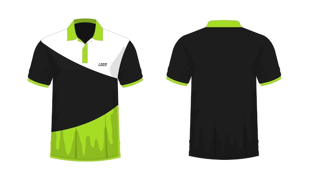 T-shirt Polo green and black template