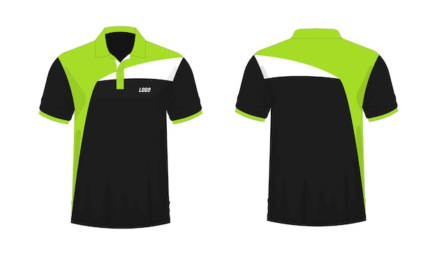 T-shirt polo green and black template