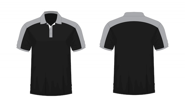 T-shirt Polo grey and black t illustration 