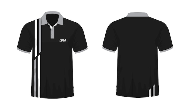 T-shirt Polo grey and black template for design on white background. Vector illustration eps 10.