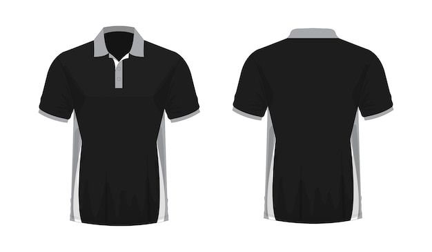 Vector t-shirt polo grey and black template