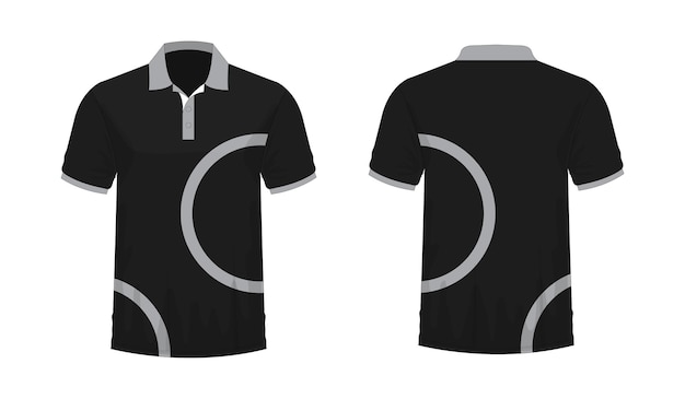 T-shirt polo grijs en zwart sjabloon voor ontwerp op witte achtergrond. vector illustratie eps 10.