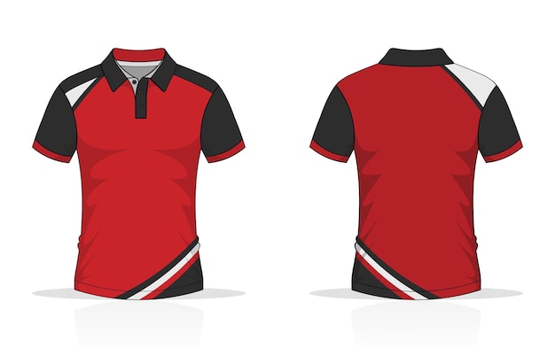T-shirt polo ontwerp, rode sjabloon