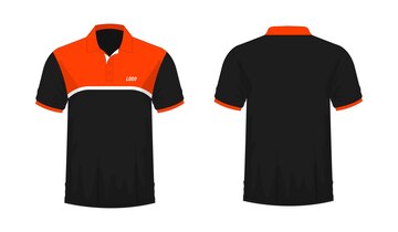 Premium Vector | T-shirt polo orange and black template for design on ...