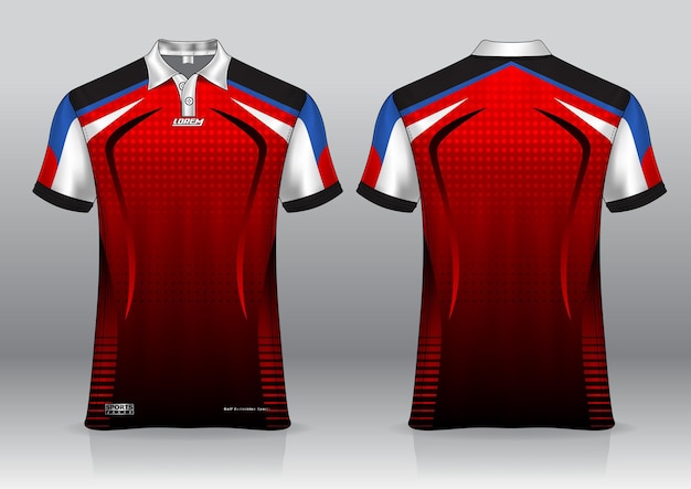 T-shirt polo sport design  badminton jersey mockup for uniform template