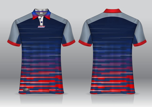 T-shirt polo sportontwerp, badminton jersey mockup voor uniforme sjabloon