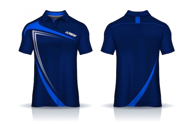 T-shirt polo templates design. uniform front and back view.