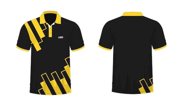 T-shirt Polo yellow and black template for design on white background. Vector illustration eps 10.