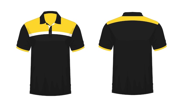 T-shirt polo yellow and black template