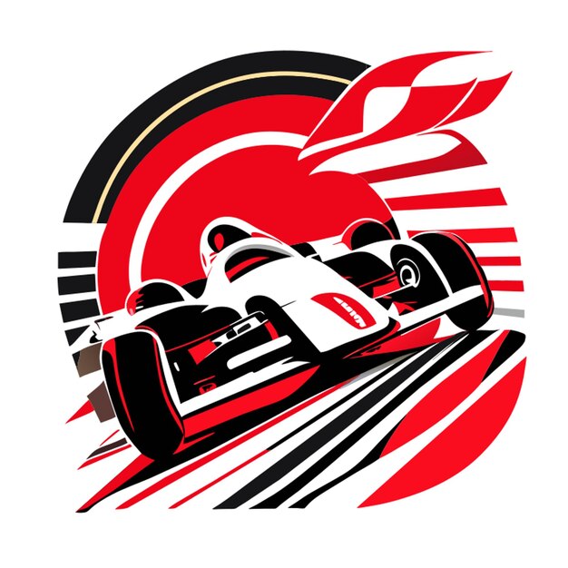 T shirt print design fast race car vector illustration