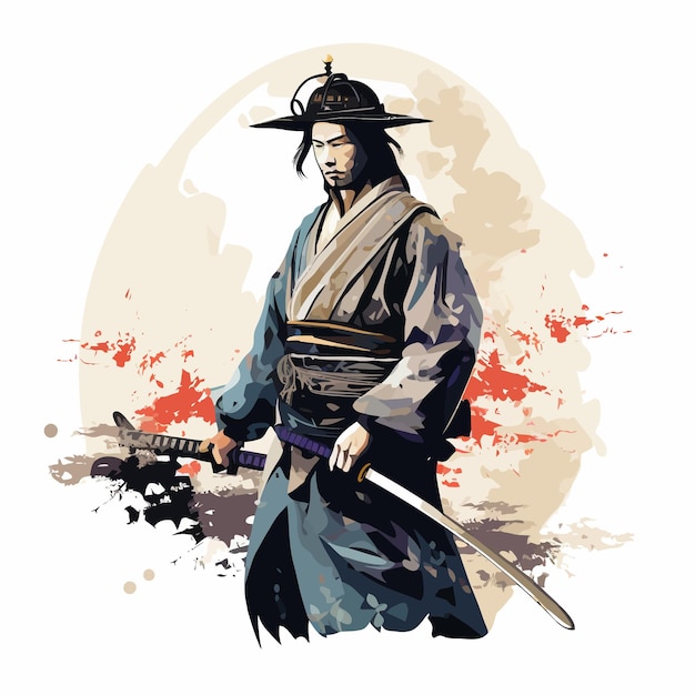 Vector t-shirt samurai logo vector