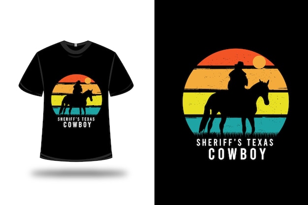 T-shirt sheriff's texas cowboy kleur oranje geel en groen