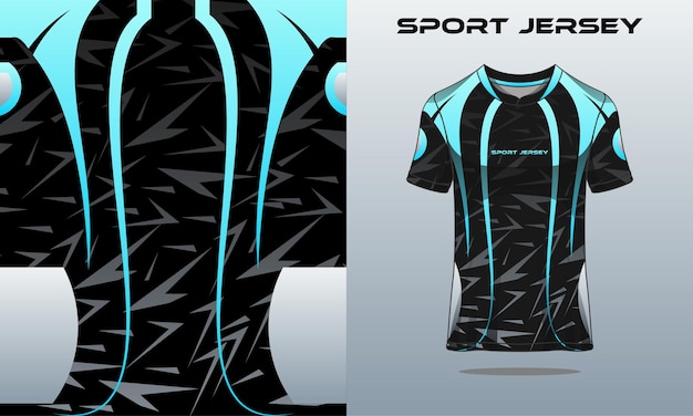 t-shirt sport blauw gradatie grijs voor racen gaming voetbal