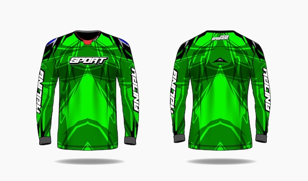 T-shirt sport design template, Long sleeve template uniform front and back view.