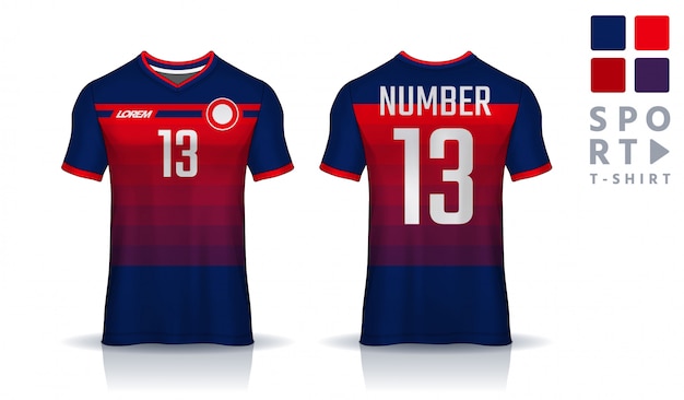 t-shirt sport design template, Soccer jersey for football club. uniform front and back view.