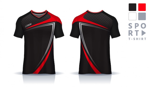 Cycling Jersey Vector Mockup. T-shirt Sport Design Template