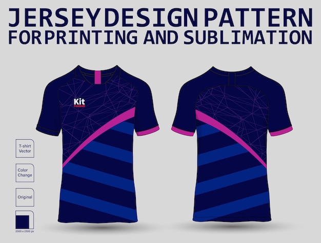 T-shirt sport design template, soccer jersey mockup for football club. uniform front and back view