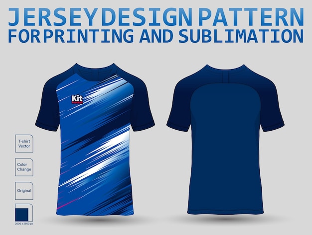 티셔츠 스포츠 디자인 템플릿입니다. 축구 클럽을 위한 축구 유니폼 모형. 통일된 앞모습과 뒷모습