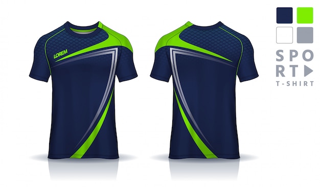 T-shirt sport design template, uniform front and back view.