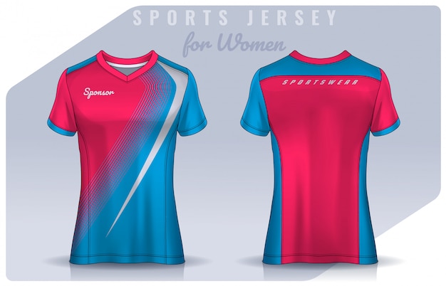 t-shirt sport design for women, Soccer jersey mockup for football club.  Polo Uniform template.