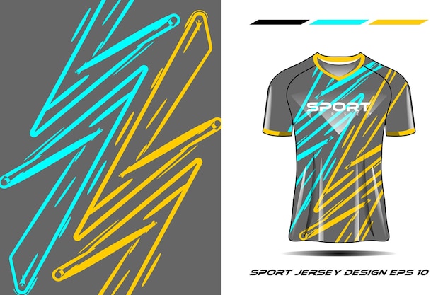 T-shirt sport gele verf splash ontwerp voor race jersey fietsen voetbal gaming premium vector